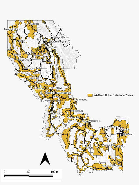 A map of the affected area, indicating hazard intensity